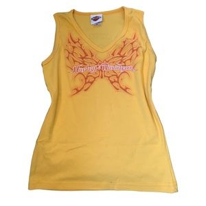 harley davidson yellow tank top